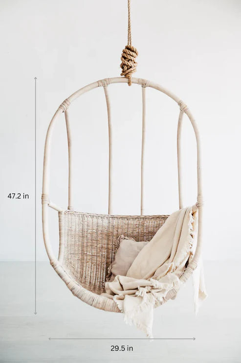 Noor Swing – Minimalist White Bamboo Cocoon