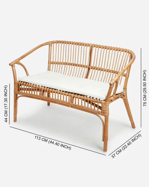 Verona Bench Sofa – Classic Bamboo 2-Seater