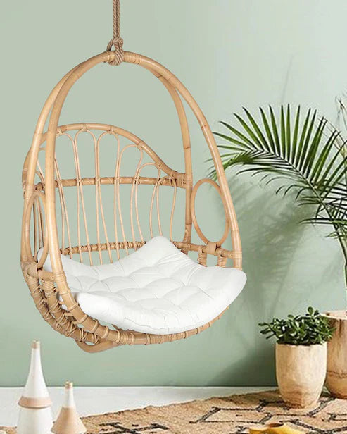 Kumaon Bloom Swing – Handwoven Bamboo Arc Chair