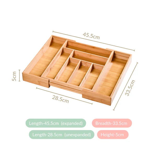 Adjustable Bamboo Drawer Organiser