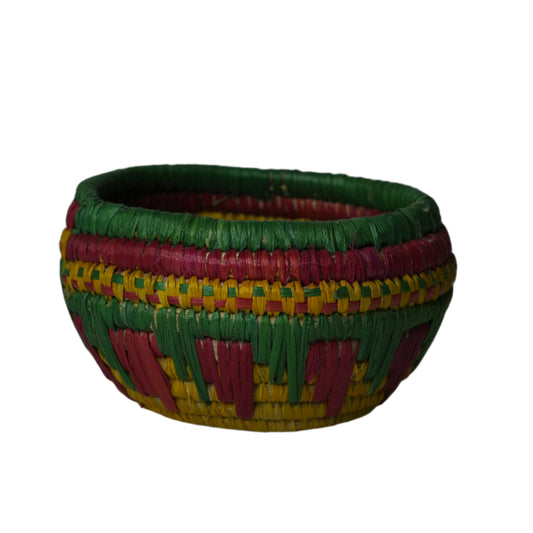 Rangtaal Bowl – Handwoven Multicolor Grass Bowl