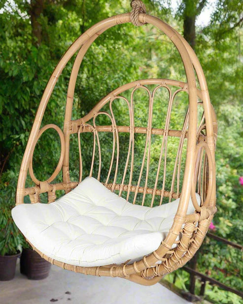 Kumaon Bloom Swing – Handwoven Bamboo Arc Chair