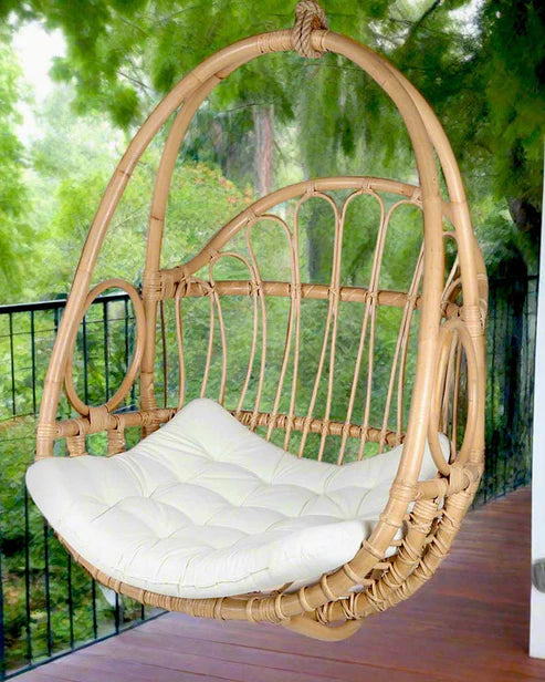 Kumaon Bloom Swing – Handwoven Bamboo Arc Chair