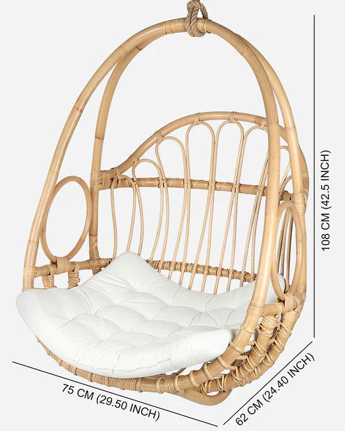 Kumaon Bloom Swing – Handwoven Bamboo Arc Chair