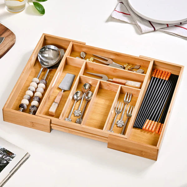 Adjustable Bamboo Drawer Organiser