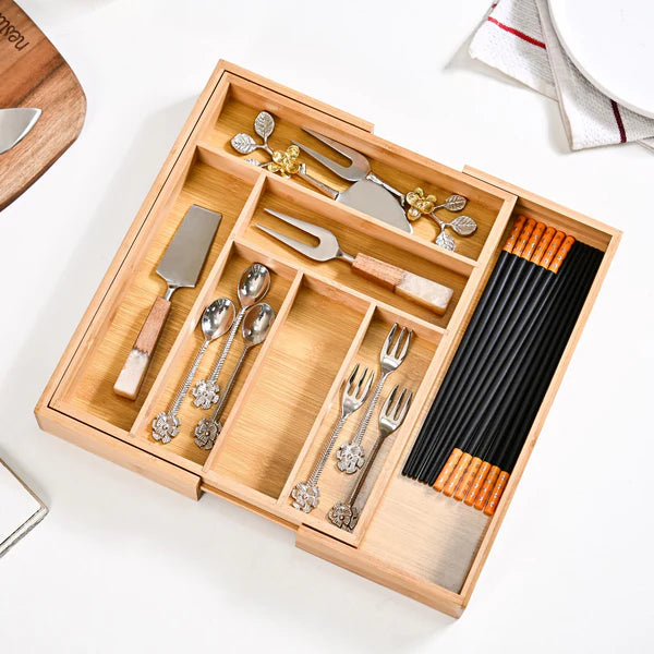 Adjustable Bamboo Drawer Organiser